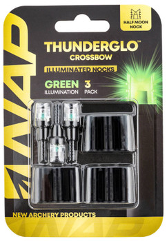 NAP NAPILLNXGR3PK Thunderglo Illuminated Nock Crossbow Green Half Moon 3 Pack UPC: 888151023525