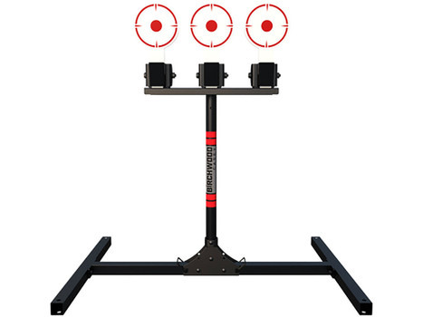 Birchwood Casey 3TPR 3 Spring Loaded Self Resting Targets Plate Rack Black/Red AR500 Steel 0.37" Thick Standing