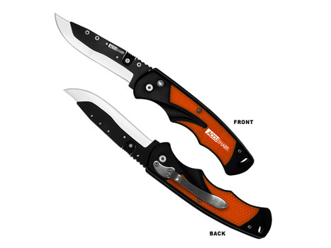 AccuSharp 741C Replaceable Blade Razor 3.50" Folding Plain Stainless Steel Blade/Blaze Orange Ergonomic Anti-Slip Anodized Aluminum Handle/ Includes 2 Replacement Blades/Belt Clip