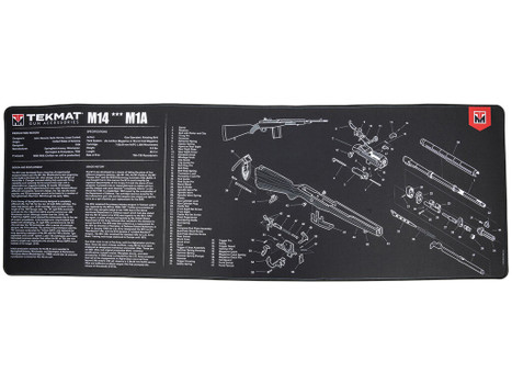 TekMat TEKR44M14 M14 (M1A) Cleaning Mat Black/White Rubber 15"x44" M14 (M1A) Parts Diagram