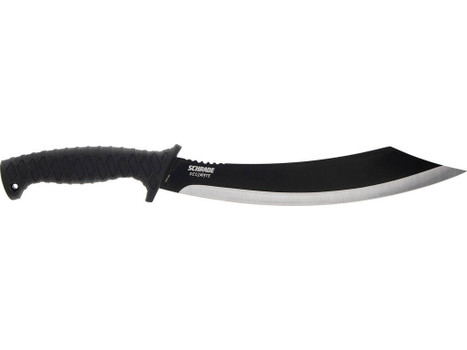 Schrade 1182527 Decimate Parang 11.75" Fixed Parang Plain Black Black Oxide 3Cr13 Steel Blade 6.75" Black Rubber Overmold Handle Includes Sheath