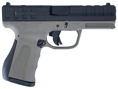 Citadel CITCP9GRY Centurion CP9 Compact Frame 9mm Luger 141 4 Black Steel Barrel Optic ReadySerrated Steel Slide Gray Polymer Frame  Grip UPC: 682146897234