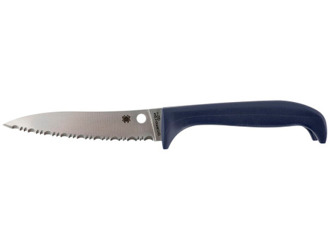 Spyderco K20SPR Counter Puppy 3.48" Fixed Serrated 7Cr17MoV SS Blade Purple Plastic Handle