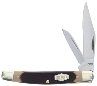 Old Timer 1179231 Middleman Jack 2.50 1.70 Folding ClipSheepsfoot Plain Stainless Steel Blade BlackTan Sawcut Bone Handle UPC: 661120652977