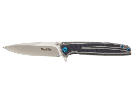 Smiths Products 51275 Imfima 3.26" Folding Drop Point Plain Bead Blasted 3Cr13MoV SS Blade/ Bead Blasted Stainless Steel Handle Includes Pocket Clip
