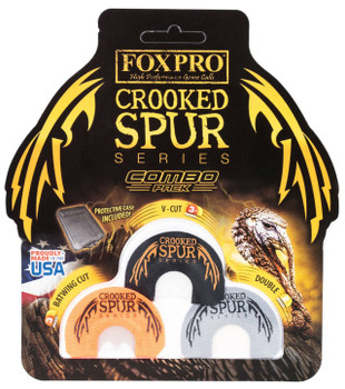 Foxpro CSMCOMBO Crooked Spur Combo Pack Diaphragm Call Double3.5 Reed Turkey Sounds Attracts Turkeys BlackOrangeWhite 3 Piece UPC: 831621004456