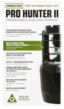 Moultrie MFG13448 Pro Hunter II Feeder Kit 6 Programs 120 Seconds Duration Black UPC: 053695134482