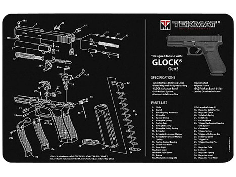 TekMat TEKR20GLOCK-G5 Glock Gen 5 Ultra 20 Cleaning Mat Multi-Color Rubber 15"x20" Glock Gen5 Parts Diagram