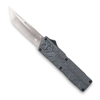 CobraTec Knives CFCTLWTNS Lightweight  3.25 OTF Tanto Plain D2 Steel BladeCarbon Fiber Aluminum Handle Includes Pocket Clip UPC: 099654026153