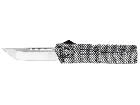 CobraTec Knives CFCTLWTNS Lightweight 3.25" OTF Tanto Plain D2 Steel Blade/Carbon Fiber Aluminum Handle Includes Pocket Clip
