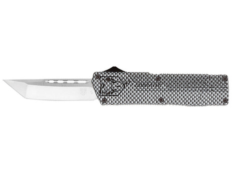 CobraTec Knives CFCTLWTNS Lightweight 3.25" OTF Tanto Plain D2 Steel Blade/Carbon Fiber Aluminum Handle Includes Pocket Clip
