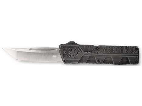CobraTec Knives SWCTLWTNS Lightweight 3.25" OTF Tanto Plain D2 Steel Blade/Stonewashed Aluminum Handle Includes Pocket Clip