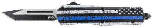 Templar Knife SBTB231 Back The Blue Gen II Small 2.75 OTF Tanto Plain Black 440C SS Blade BlueWhiteBlack Zinc Aluminum Alloy Handle Features Glass BreakerPocket Clip UPC: 093674801455