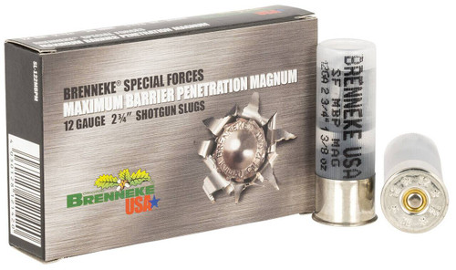 Brenneke SL122MBPM Special Forces Maximum Barrier Penetration Magnum 12 Gauge 2.75 1 38 oz Slug Shot 5 Per Box 50 UPC: 4030128121420