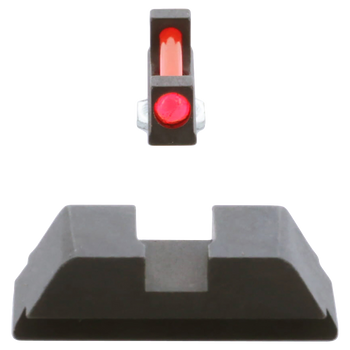 AmeriGlo GFT113 Range Series Sight Set for Glock  Red Fiber Optic Front Sight-Black Rear Sight                                                                                                          