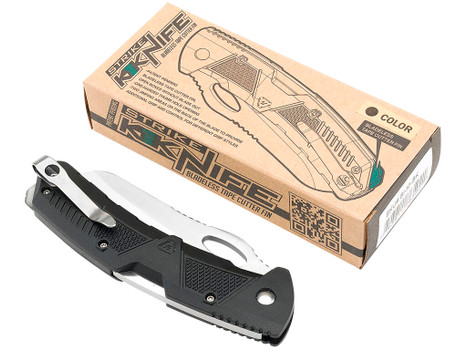 Strike Industries K1BK K1 3.51" Folding Plain AUS-8A SS Blade Black Textured Polymer Handle Includes Pocket Clip