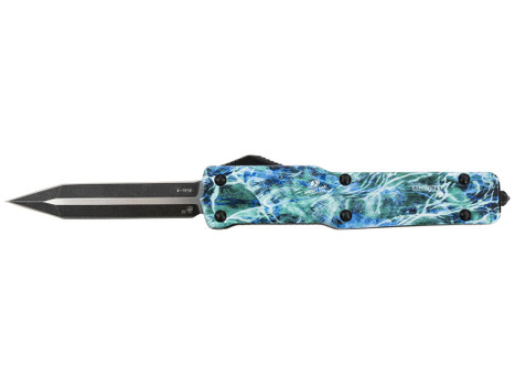 Templar Knife MZMOS121 Premium Weighted Slim 3.16" OTF Dagger Plain Black Oxide Stonewashed D2 Steel Blade, 4.93" Mossy Oak Seafoam Aluminum Zinc Alloy Handle