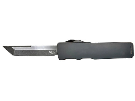 Templar Knife XSBR221 Premium LW Excalibur Small 3" OTF Tanto Plain Black Oxide Stonewashed D2 Steel Blade, 4.50" Black Aluminum Handle