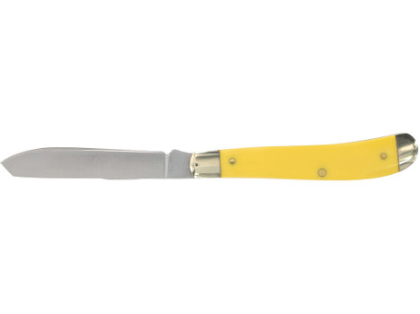 Old Timer 1180011 Gunstock Trapper 3" Plain Stainless Steel Blade Yellow