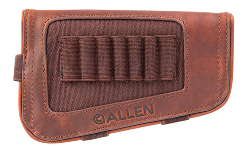 Allen 8517 New Castle Buttstock Cartridge Carrier Brown Leather 7rd Capacity  Rifle Buttstock Mount UPC: 026509068556