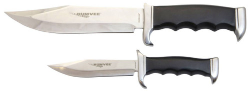 Humvee Adventure Gear HMVBC02BK Bowie Knife Set  Fixed Plain Spear Point Polished Stainless Steel Black Pakawood UPC: 024718510927