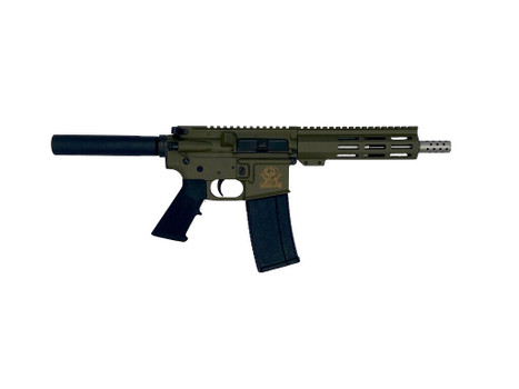Great Lakes Firearms GL15223SSPODG AR-15 Pistol 223 Wylde 30+1 7.50" Stainless Barrel, OD Green Rec, 7" M-LOK Handguard, Buffer Tube (No Brace), Black A2 Grip
