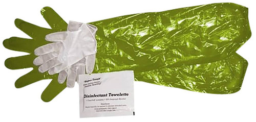 HME GCG Game Clean Gloves Lime Green Shoulder LengthForm Fitting 4 Pack UPC: 830636006028