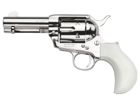 Taylors & Company 200072 1873 Cattleman 45 Colt (LC) Caliber with 3.50" Barrel, 6rd Capacity Cylinder, Overall Nickel-Plated Finish Steel & Ivory Birdshead Synthetic Grip