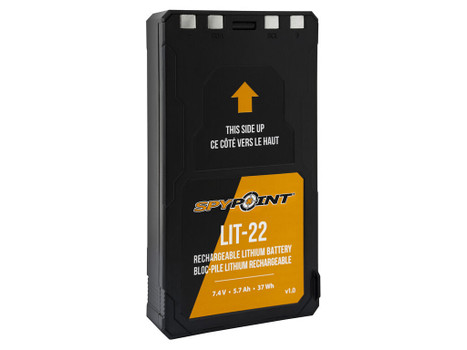 Spypoint 05549 LIT-22 Rechargeable Lithium Battery Pack Black 7.4 Volts