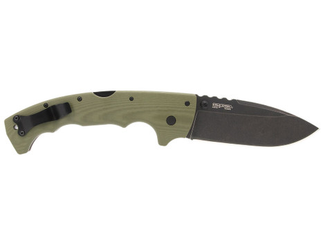 Cold Steel CSFL50MAX 5-Max 5" Folding Drop Point Plain Black Stonewashed S35VN Blade, 7.13" OD Green Textured G10 Handle
