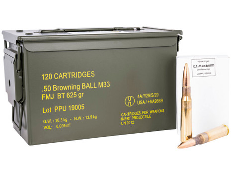 PPU PPRM50M Rangemaster 50BMG 625gr Full Metal Jacket/ 120rds *Sold by Case *Includes Metal Can