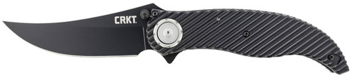 CRKT 2640 Clever Girl  4.10 Folding Plain Black Powder Coated D2 Steel Blade Black G10 Handle Includes Pocket Clip UPC: 794023264005