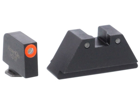 AmeriGlo GL452 Optic Compatible Sight Set for Glock XL Tall Green Tritium Orange Outline Front Sight-Green Tritium Black Outline Rear Sight