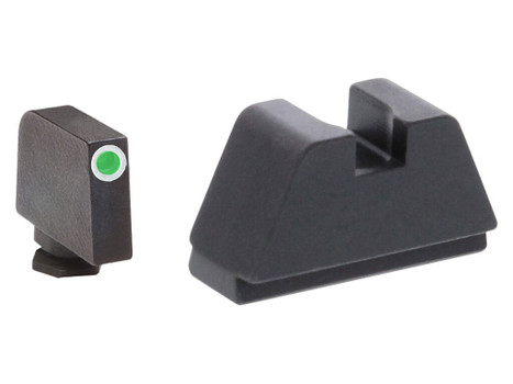 AmeriGlo GL481 Optic Compatible Sight Set for Glock 2XL Tall Green Tritium White Outline Front Sight-Black Rear Sight