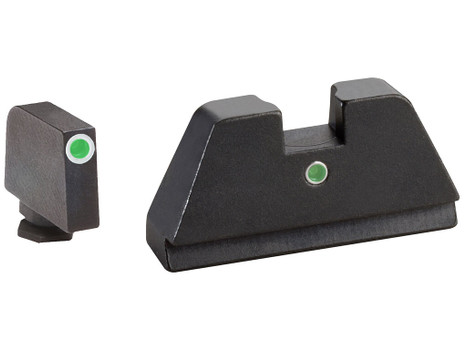 AmeriGlo GL191 Optic Compatible Sight Set for Glock XL Tall Green Tritium White Outline Front Sight-Green Tritium Rear Sight