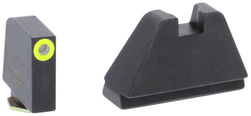 AmeriGlo GL682 Optic Compatible Sight Set for Glock  Black  5XL Tall Green Tritium with Lumigreen Outline Front Sight 5XL Tall Black Rear Sight UPC: 644406909910