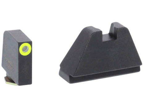 AmeriGlo GL682 Optic Compatible Sight Set for Glock 5XL Tall Green Tritium LumiGreen Outline Front Sight-Black Rear Sight