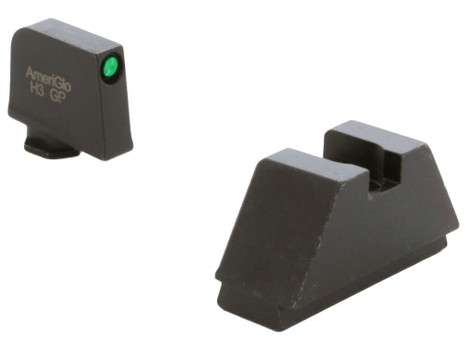 AmeriGlo GL810 Optic Compatible Sight Set for Glock 2XL Tall Green Tritium Black Outline Front Sight-Black Rear Sight