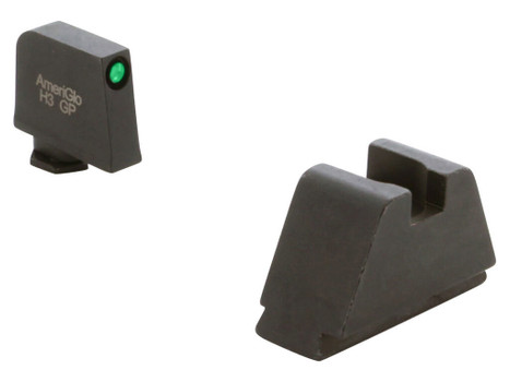 AmeriGlo GL811 Optic Compatible Sight Set for Glock 3XL Tall Green Tritium Black Outline Front Sight-Black Rear Sight