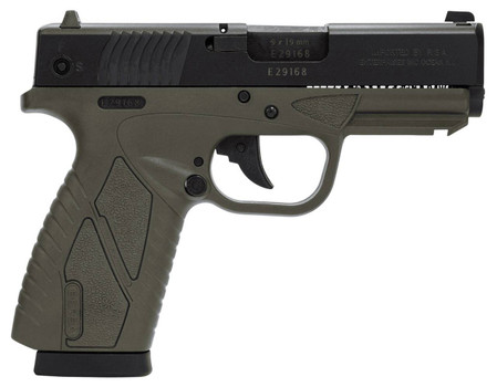 Bersa BP9ODCC BPCC  SubCompact Frame 9mm Luger 81 3.30 Black Steel Barrel Matte Black Serrated Steel Slide OD Green Polymer Frame wPicatinny Rail UPC: 810083202167