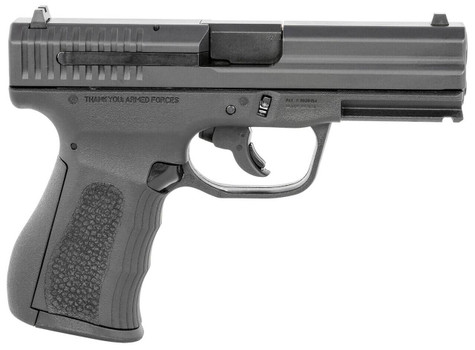 FMK G9C1G2BSSCM 9C1 G2 CAMA Compliant 9mm Luger 101 4 Black Stainless Steel Barrel Black Serrated Carbon Steel Slide Black Polymer Frame wPicatinny Rail Black Backstrap Grip UPC: 850979005922