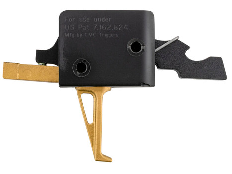 CMC Triggers 91503GF Drop-In Gold Finger Single-Stage Flat Trigger w/ 3-3.50 lbs Draw Weight & Gold Finish