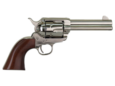 Cimarron PPP357N Pistolero 38 Special/357 Mag 6 Shot, 4.75" Nickel-Plated Steel Barrel, Cylinder & Frame, Wide Front Sight, Smooth Walnut Grip