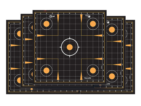EZ-Aim 1531410 Splash Reactive Self-Adhesive Paper Black/Orange 12"x12" Sight-In Grid 10 Pack
