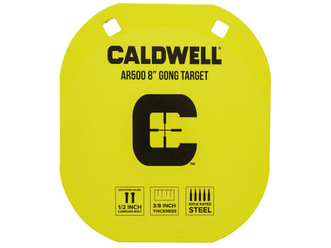 Caldwell 1116703 Gong 8" Yellow AR500 Steel 0.38" Thick Hanging