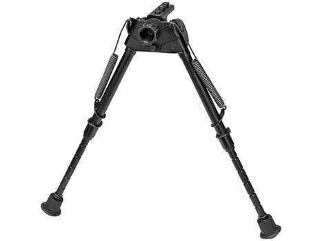 Harris Bipods S-LMM-LOK Swivel L M-LOK, 9-13", Black Steel/Aluminum, Notched Legs, Rubber Feet