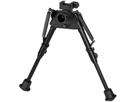 Harris Bipods S-BRP Swivel BR Picatinny, 6-9", Black Steel/Aluminum, Rubber Feet