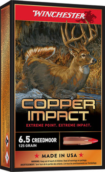Winchester Ammo X65CLF Copper Impact  6.5 Creedmoor 125 gr Copper Extreme Point Lead Free 20 Per Box 10 Case UPC: 020892227873