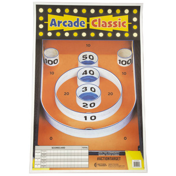 Action Target GSSKEE100 Entertainment  SkeeBall Paper Hanging 23 x 35 MultiColor 100 Per Box UPC: 816506025931