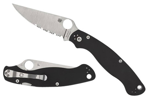 Spyderco C36GP2 Military 2  4 Folding Plain Stonewashed CPM S30V SS BladeBlack Textured G10 Handle Includes Pocket Clip UPC: 716104017324